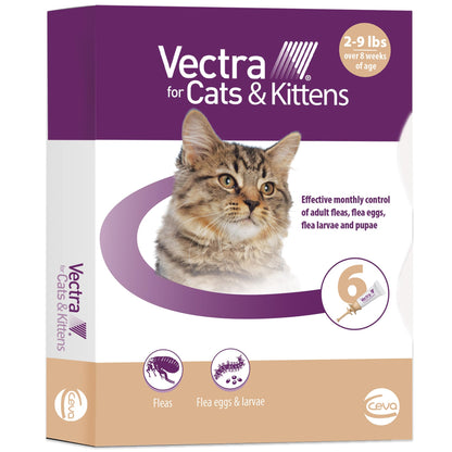Vectra for Cats & Kittens Flea Treatment & Prevention for Small Cats (2-9 lbs.) 6-Month Supply