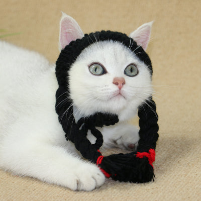 Cat Hat with Braids and Head Accessories